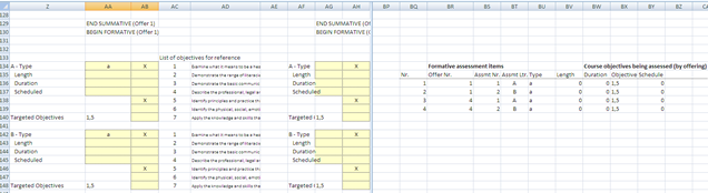 Screen capture: Sample page, Demonstrating formative assessment details are entered